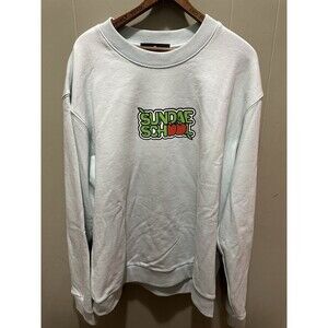 Rare HTF Sundae School Oversized Women’s Sweater Size Large Big Logo Teal